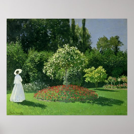 Claude Monet | Jeanne Marie Lecadre in de tuin Poster (Voorkant)