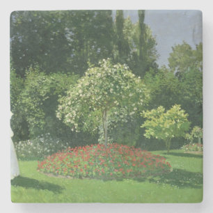 Claude Monet   Jeanne Marie Lecadre in de tuin Stenen Onderzetter