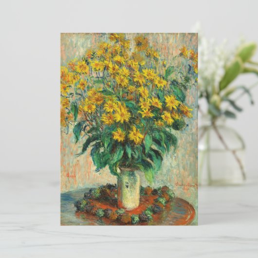 Claude Monet - Jerusalem Artichoke Flowers Bedankkaart (Staand voorkant)