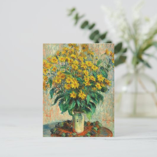 Claude Monet - Jerusalem Artichoke Flowers Briefkaart (Staand voorkant)