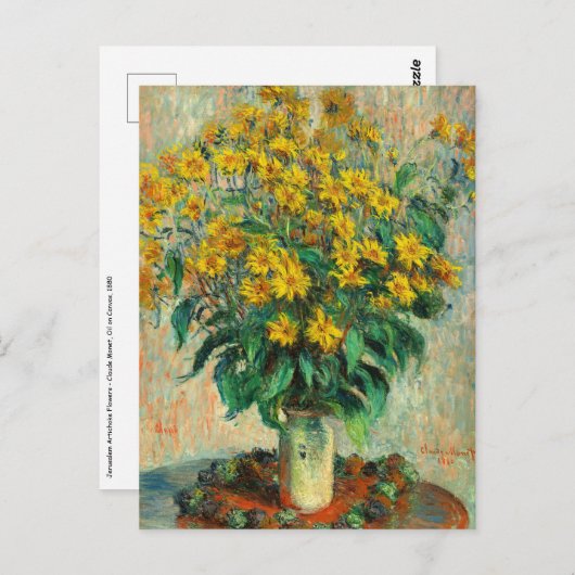 Claude Monet - Jerusalem Artichoke Flowers Briefkaart (Voorkant / Achterkant)