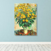 Claude Monet - Jerusalem Artichoke Flowers Canvas Afdruk (Insitu (Houten vloer))