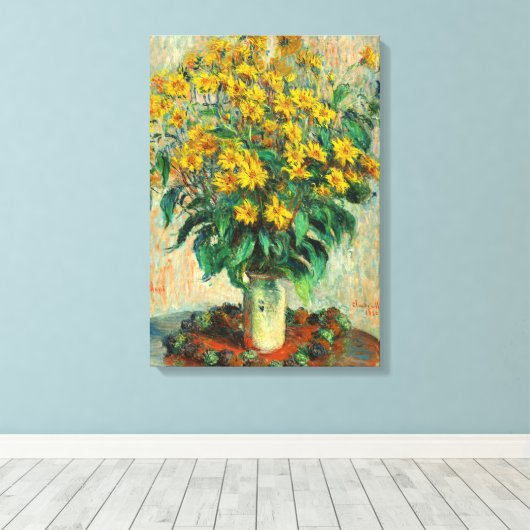 Claude Monet - Jerusalem Artichoke Flowers Canvas Afdruk (Insitu (Houten vloer))
