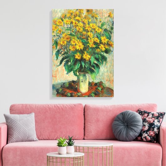 Claude Monet - Jerusalem Artichoke Flowers Canvas Afdruk (Insitu (Woonkamer))