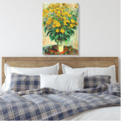 Claude Monet - Jerusalem Artichoke Flowers Canvas Afdruk (Insitu (Slaapkamer))