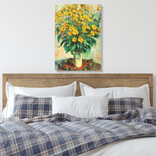 Claude Monet - Jerusalem Artichoke Flowers Canvas Afdruk (Insitu (Slaapkamer))