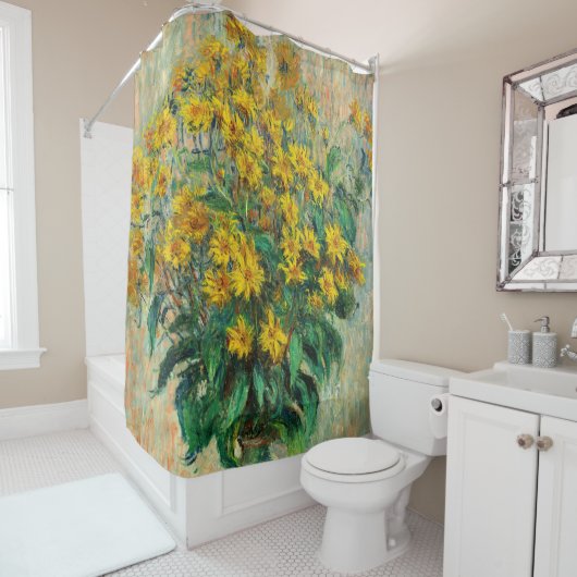 Claude Monet - Jerusalem Artichoke Flowers Douchegordijn (In situ)