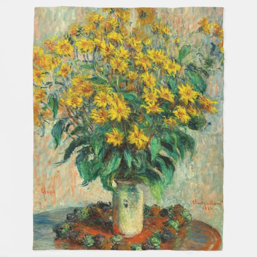 Claude Monet - Jerusalem Artichoke Flowers Fleece Deken (Voorkant)