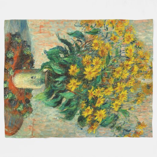 Claude Monet - Jerusalem Artichoke Flowers Fleece Deken (Voorkant (Horizontaal))