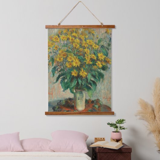Claude Monet Jerusalem Artichoke Flowers Old Art Hangend Wandkleed (Slaapkamer)