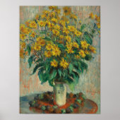 Claude Monet Jerusalem Artichoke Flowers Old Art Poster (Voorkant)