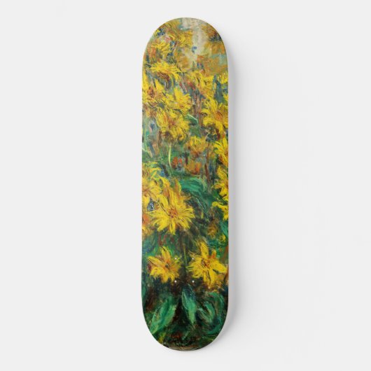 Claude Monet - Jerusalem Artichoke Flowers Persoonlijk Skateboard (Voorkant)