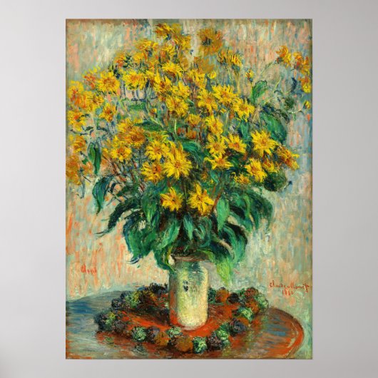 Claude Monet - Jerusalem Artichoke Flowers Poster (Voorkant)