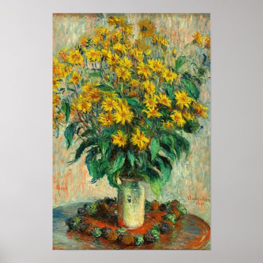 Claude Monet - Jerusalem Artichoke Flowers Poster (Voorkant)