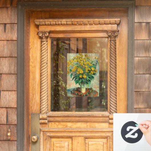 Claude Monet - Jerusalem Artichoke Flowers Raamsticker (Huis Deur)