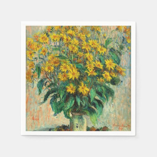 Claude Monet - Jerusalem Artichoke Flowers Servet (Voorkant)