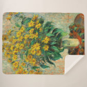 Claude Monet - Jerusalem Artichoke Flowers Sherpa Deken (Voorkant (horizontaal))