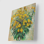 Claude Monet - Jerusalem Artichoke Flowers Vierkante Klok (Hoek)