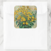 Claude Monet - Jerusalem Artichoke Flowers Vierkante Sticker (Tas)