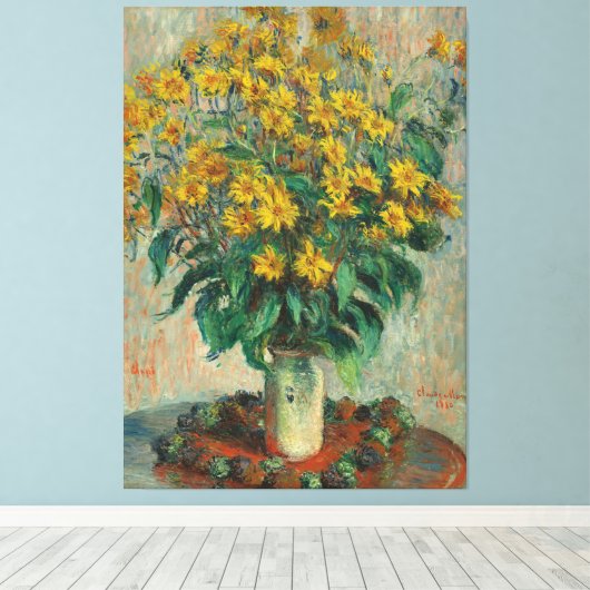Claude Monet Jerusalem Artichokes Canvas Afdruk (Insitu (Houten vloer))
