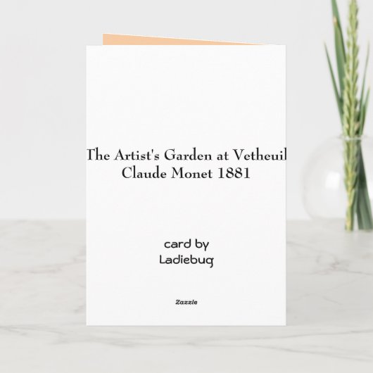 Claude Monet Kaart (Achterkant)