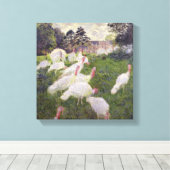 Claude Monet | Kalkoenen in Chateau de Rottembourg Canvas Afdruk (Insitu (Houten vloer))