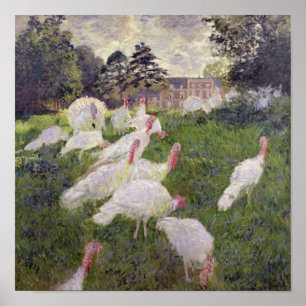Claude Monet   Kalkoenen in Chateau de Rottembourg Poster