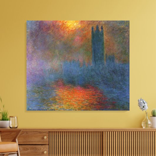 Claude Monet - Kamers van het Parlement Canvas Afdruk (Insitu (Woonkamer))