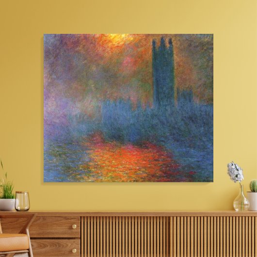 Claude Monet - Kamers van het Parlement Canvas Afdruk (Insitu (Woonkamer))