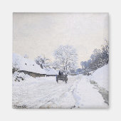 Claude Monet - Kar met sneeuw bedekte weg bij Honf Magneet (Voorkant)