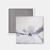 Claude Monet - Kar met sneeuw op de weg bij Honfle Magneet (Voorkant / Achterkant)