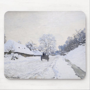 Claude Monet - Kar op de besneeuwde weg bij Honfle Muismat