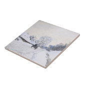 Claude Monet - Kar op de besneeuwde weg bij Honfle Tegeltje (Zijkant)