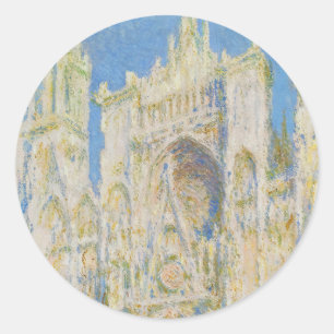 Claude Monet Kathedraal van Rouen Portaal Morgenli Ronde Sticker