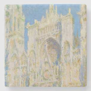 Claude Monet Kathedraal van Rouen Portaal Morgenli Stenen Onderzetter