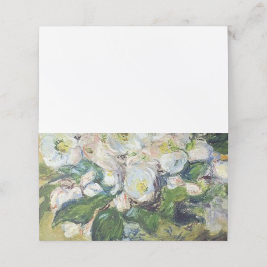 Claude Monet - Kerstmis - Rozen Klantenkaartje (Buitenkant ongevouwen)