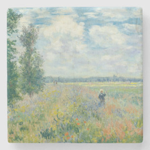 Claude Monet - Klaproosvelden bij Argenteuil (1875 Stenen Onderzetter