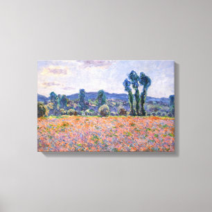 Claude Monet - Klaprozenveld 1890 (Giverny) Canvas Afdruk