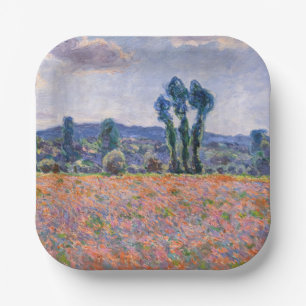 Claude Monet - Klaprozenveld 1890 (Giverny) Papieren Bordje