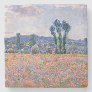 Claude Monet - Klaprozenveld 1890 (Giverny) Stenen Onderzetter