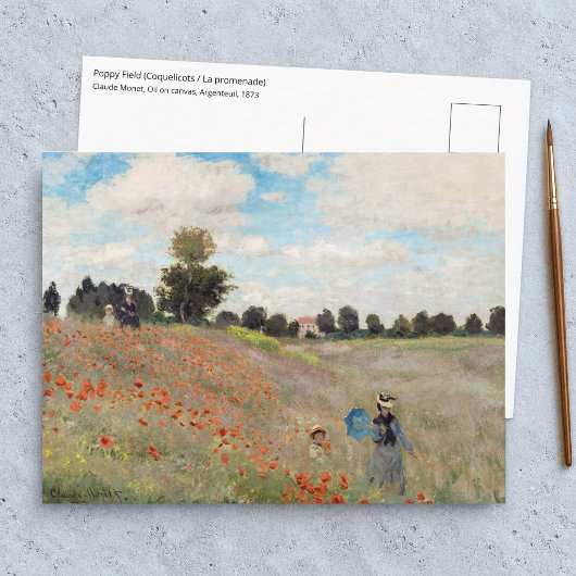 Claude Monet - Klaprozenveld Briefkaart
