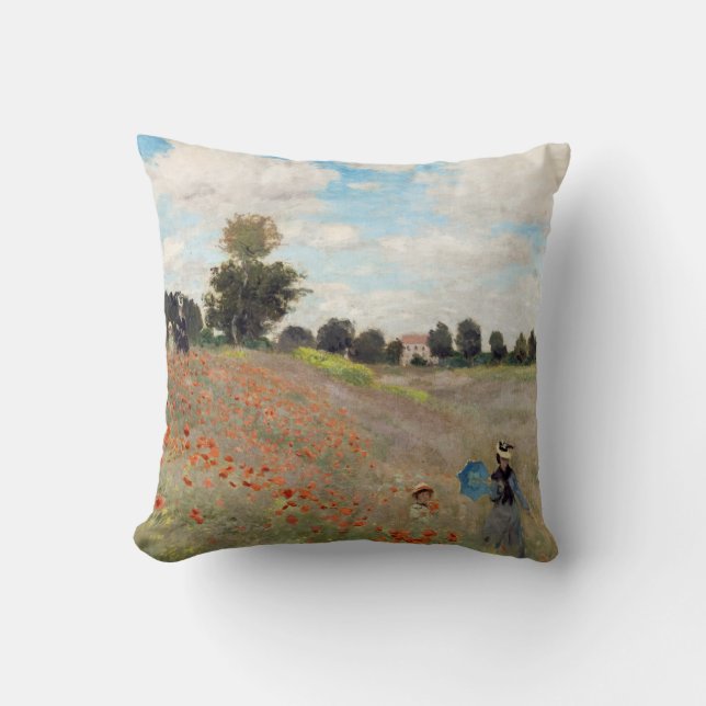 Claude Monet - Klaprozenveld Kussen (Voorkant)