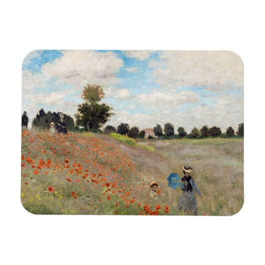 Claude Monet - Klaprozenveld Magneet (Horizontaal)