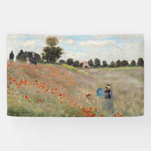 Claude Monet - Klaprozenveld Spandoek (Horizontaal)