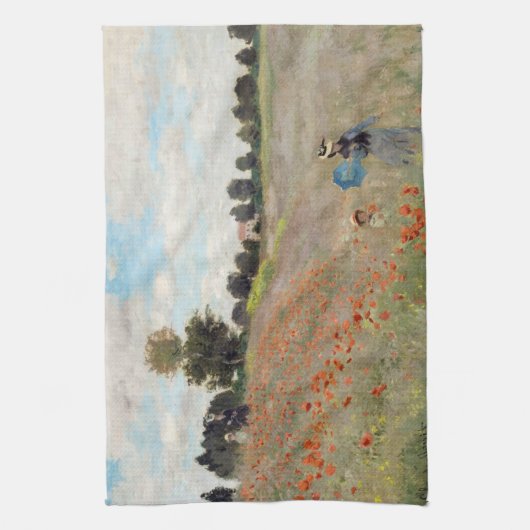 Claude Monet - Klaprozenveld Theedoek (Verticaal)