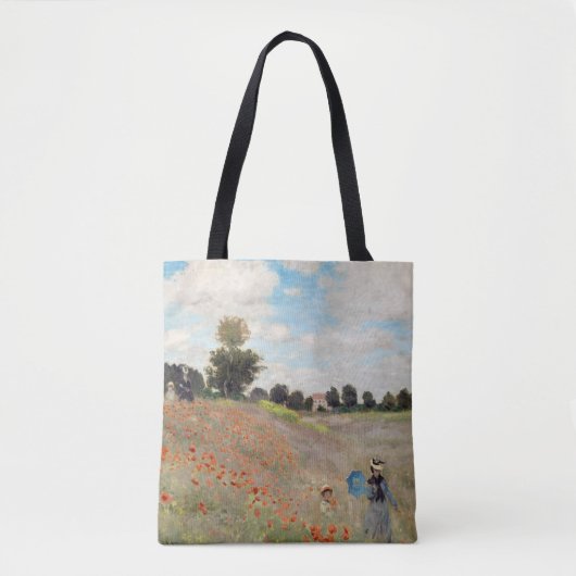 Claude Monet - Klaprozenveld Tote Bag (Voorkant)