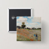 Claude Monet - Klaprozenveld Vierkante Button 5,1 Cm (Voorkant /achterkant)