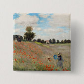 Claude Monet - Klaprozenveld Vierkante Button 5,1 Cm (Voorkant)