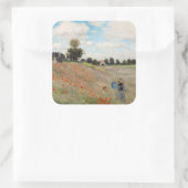 Claude Monet - Klaprozenveld Vierkante Sticker (Tas)