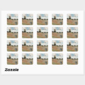 Claude Monet - Klaprozenveld Vierkante Sticker (Vel)